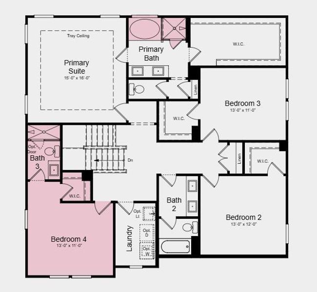 2D floor plan layout of this home in Oakmead, Buford, GA (Image 3).