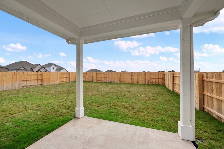 Exterior details and patio area of a home in The Trails at Carmel, Pflugerville (Image 2). Exterior details and patio area of a home in The Trails at Carmel, Pflugerville (Image 2).