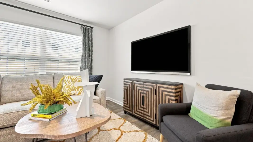 Furnished interior view inside a new home in The Townes at Hunter Hill, Rocky Mount (Image 14). Furnished interior view inside a new home in The Townes at Hunter Hill, Rocky Mount (Image 14).