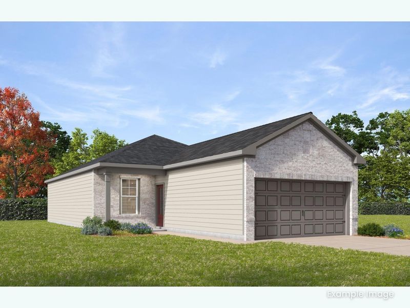 Front exterior of a new home in The Villages at WestPointe, Dayton, TX, highlighting curb appeal (Image 1). Front exterior of a new home in The Villages at WestPointe, Dayton, TX, highlighting curb appeal (Image 1).