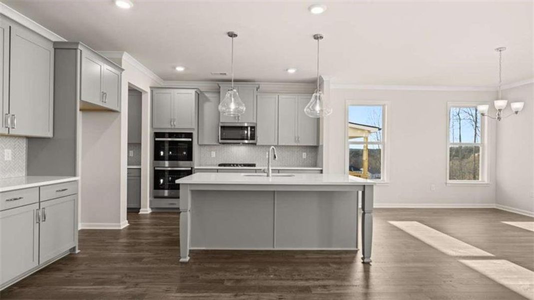Furnished interior view inside a new home in Water Oak Estates, Lawrenceville (Image 3). Furnished interior view inside a new home in Water Oak Estates, Lawrenceville (Image 3).