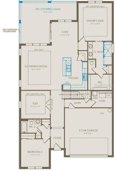 2D floor plan layout of this home in EverBe, Orlando, FL (Image 3).