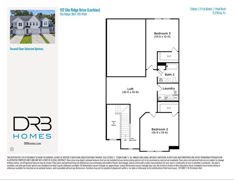 2D floor plan layout of this home in Silo Ridge, Anderson, SC (Image 6).