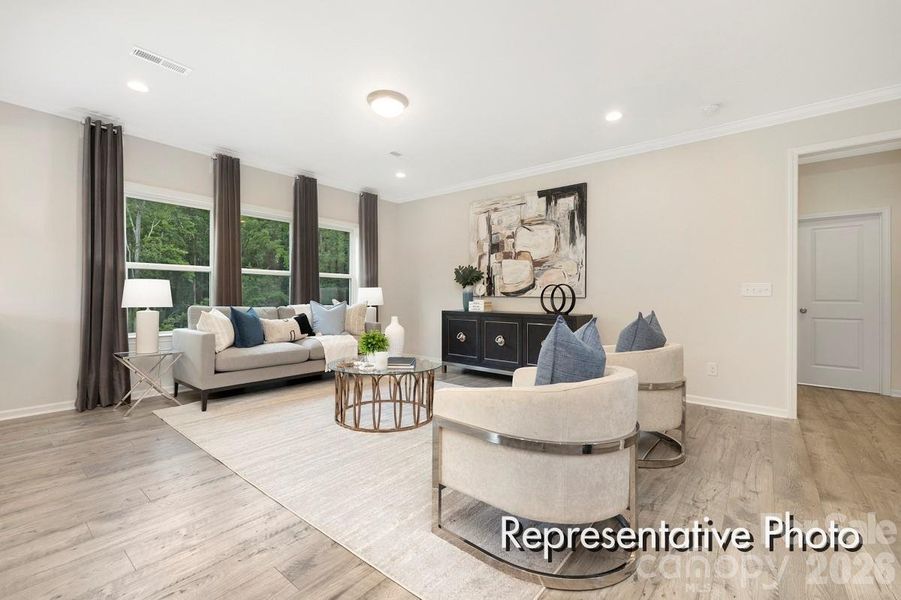 Furnished interior view inside a new home in Whispering Hills, Locust (Image 8). Furnished interior view inside a new home in Whispering Hills, Locust (Image 8).