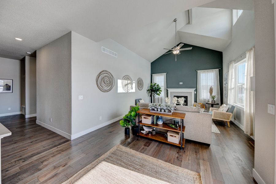 Representative furnished interior of a home built from the The Devon by Landmark Homes in The Lakes at Centerra, Loveland (Image 4). Representative furnished interior of a home built from the The Devon by Landmark Homes in The Lakes at Centerra, Loveland (Image 4).