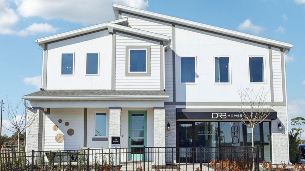 The Mangrove Model Exterior in a Modern Elevation at Lakeside at Satilla by DRB Homes in Saint Cloud, FL