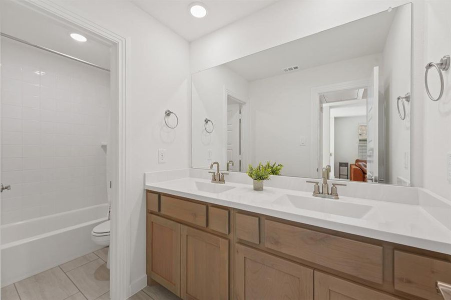 Furnished interior view inside a new home in Pecan Square, Northlake (Image 25). Furnished interior view inside a new home in Pecan Square, Northlake (Image 25).