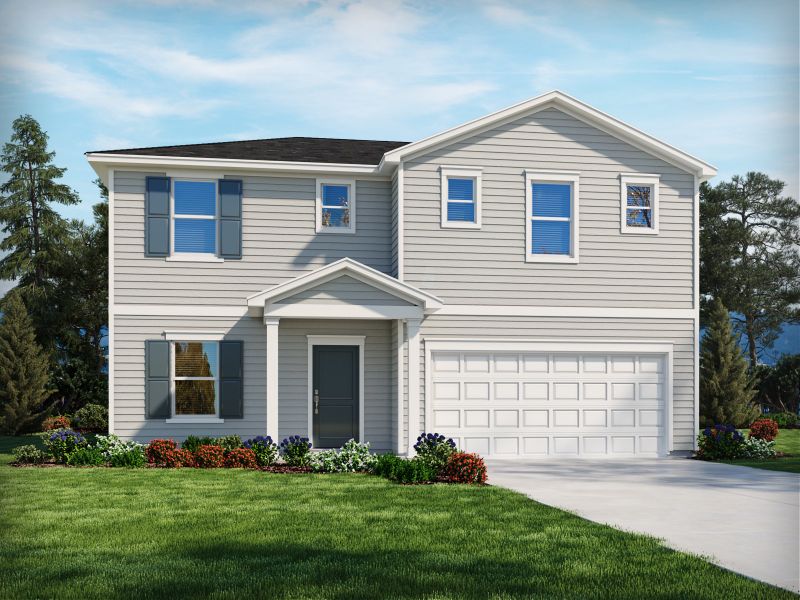 Representative exterior photo of a completed home built from the Cottonwood by Meritage Homes in Riverwood Farm, Piedmont, SC (Image 1). Representative exterior photo of a completed home built from the Cottonwood by Meritage Homes in Riverwood Farm, Piedmont, SC (Image 1).