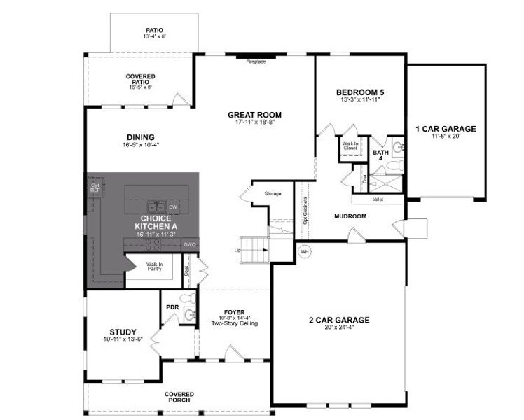 2D floor plan layout for the Satilla by Beazer Homes in Estates at Daves Creek, Cumming, GA (Image 4).