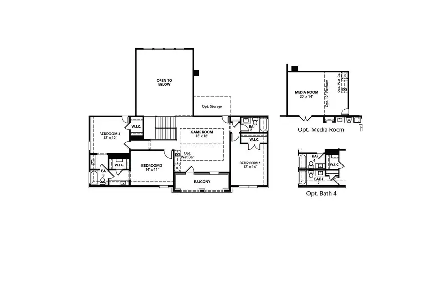2D floor plan layout of this home in Mostyn Manor Reserve, Magnolia, TX (Image 3).