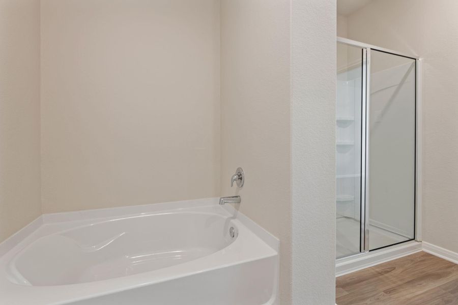 Primary Bathroom comes with a separate soaking tub and shower Primary Bathroom comes with a separate soaking tub and shower