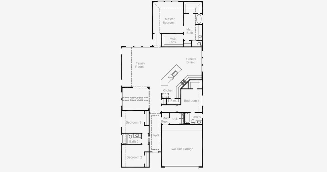 2D floor plan layout for the Kennedale - 50 Homesites by Coventry Homes in Two Step Farm, Montgomery, TX (Image 3).