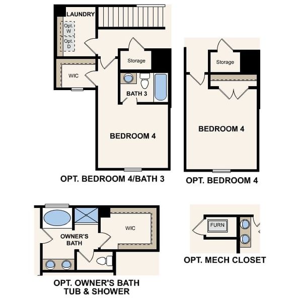 2D floor plan layout for the Apollo by Century Communities in Kingsley Creek, Lithonia, GA (Image 20).