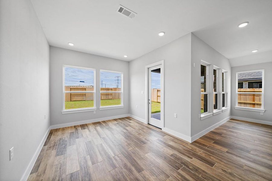 Representative unfurnished interior of a home built from the Sunflower by Caldwell Homes in The Highlands, Porter (Image 23). Representative unfurnished interior of a home built from the Sunflower by Caldwell Homes in The Highlands, Porter (Image 23).