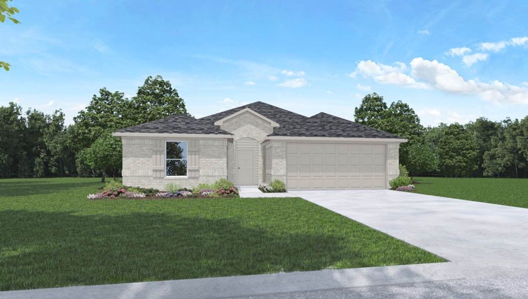 Representative exterior photo of a completed home built from the Huntsville by D.R. Horton in Marlow Lake, Texas City, TX (Image 22). Representative exterior photo of a completed home built from the Huntsville by D.R. Horton in Marlow Lake, Texas City, TX (Image 22).