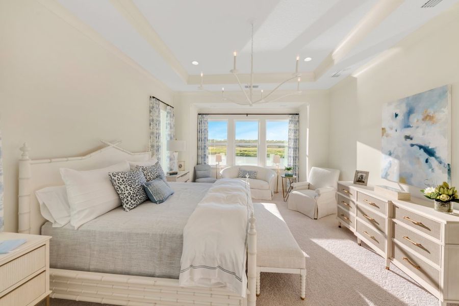 Representative furnished interior of a home built from the Ortega by Riverside Homes in Hidden Creek at SilverLeaf 80' Series, St. Augustine (Image 16).
