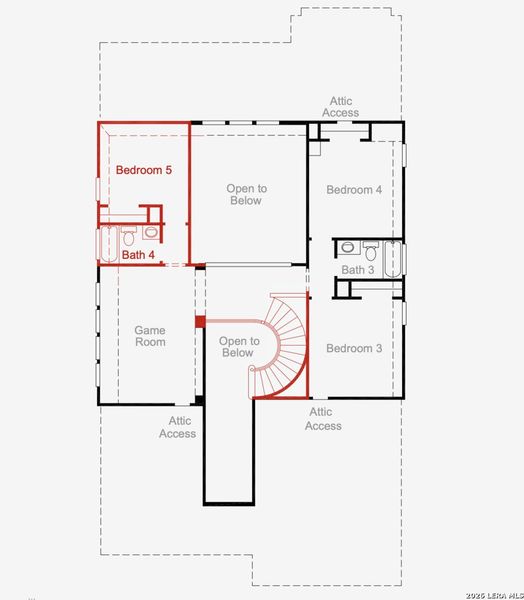 2D floor plan layout of this home in Buffalo Crossing, Cibolo, TX (Image 3).