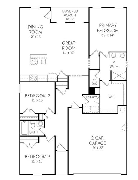 2D floor plan layout for the Retreat - Single Family Homes by Dream Finders Homes in Richmond Hills, Supply, NC (Image 3).