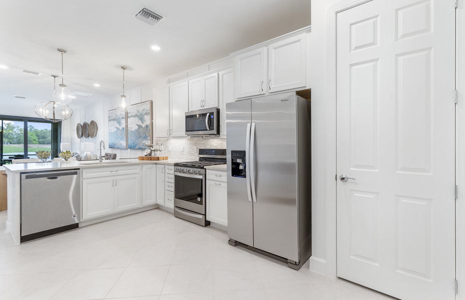 Kitchen with stainless steel appliances