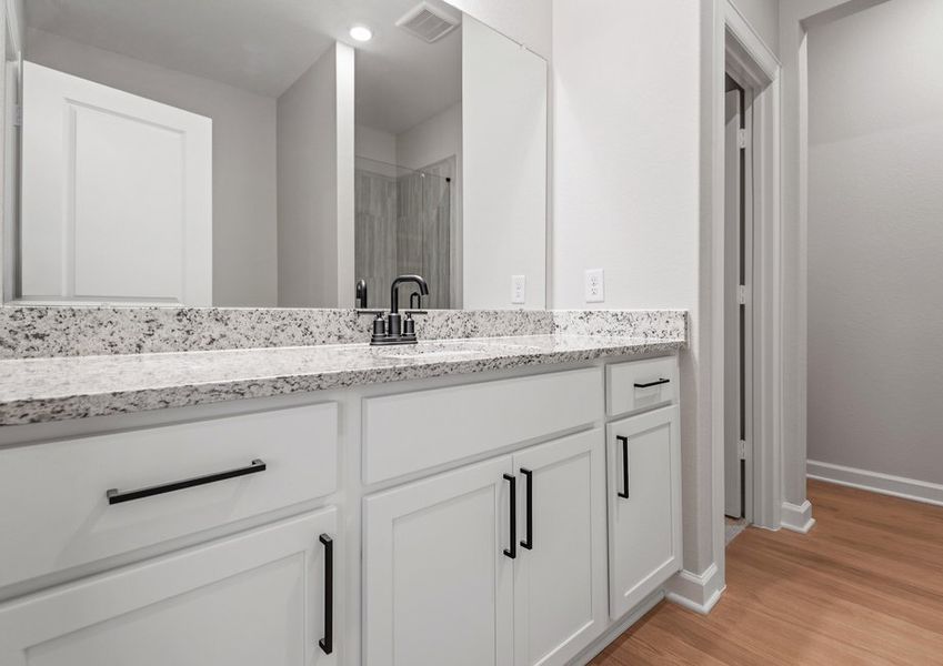 Granite countertops in the master bathroom Granite countertops in the master bathroom