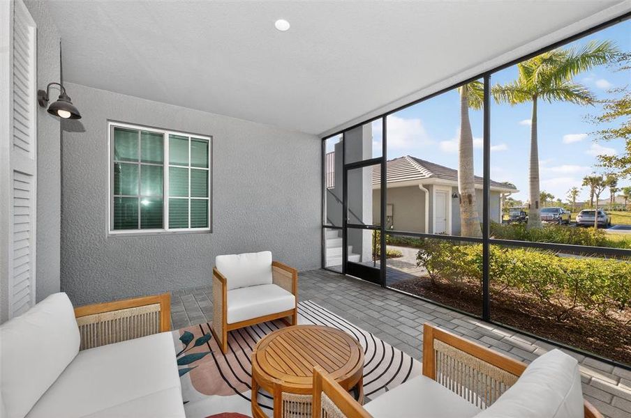 Exterior details and patio area of a home in Wellen Park Golf & Country Club, Venice (Image 32).