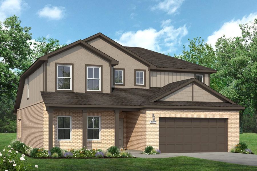 Representative exterior photo of a completed home built from the Colony at Pinehurst 2460 by Brohn Homes in Colony at Pinehurst, Pinehurst, TX (Image 4).