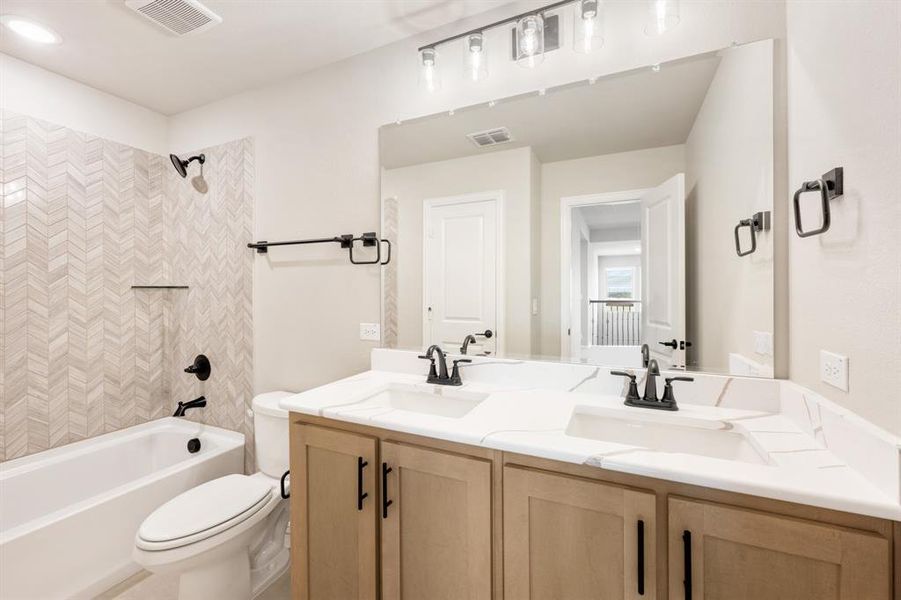 Furnished interior view inside a new home in Devonshire Classic 50-55, Forney (Image 11). Furnished interior view inside a new home in Devonshire Classic 50-55, Forney (Image 11).