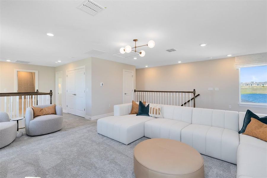 Model Home Design Only. Pictures and furnishings are for illustrative purposes only. Elevations, colors and options may vary. Furniture is for model home staging only.