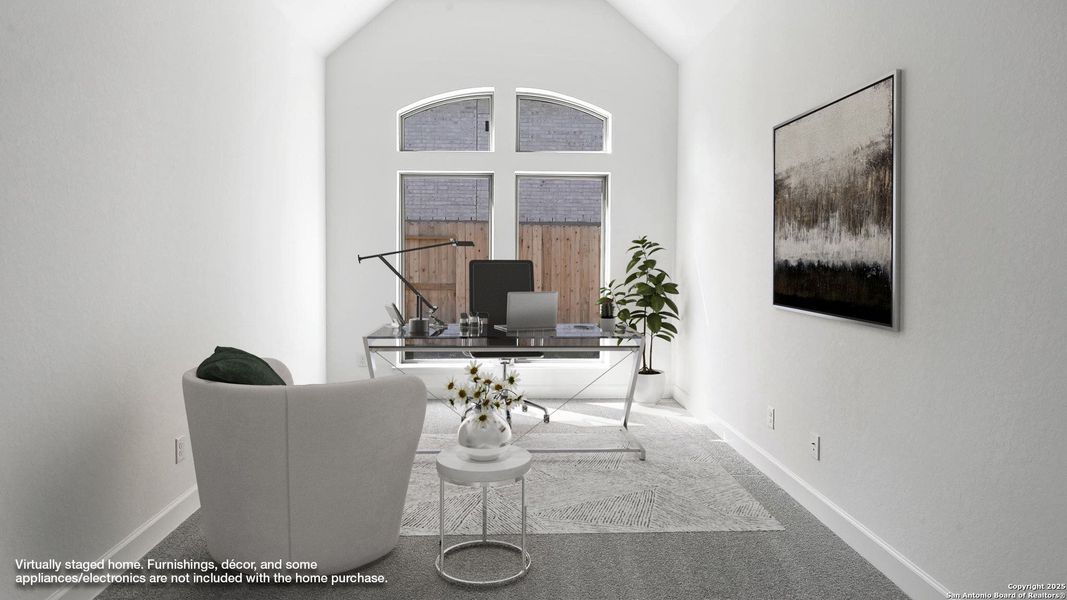 Furnished interior view inside a new home in Homestead 65', Schertz (Image 9).