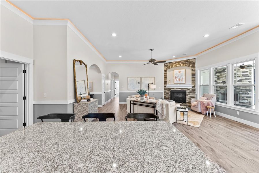 Representative furnished interior of a home built from the Drayton Elite by Enchanted Homes in Smokey Hills, Campobello (Image 12).