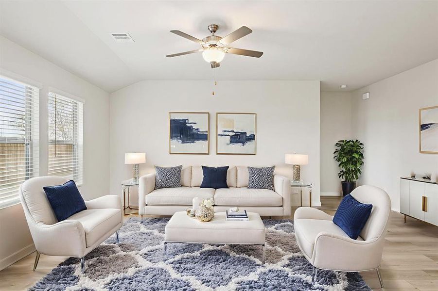 Furnished interior view inside a new home in Parks at Foster Crossing - Premier Series, Anna (Image 15). Furnished interior view inside a new home in Parks at Foster Crossing - Premier Series, Anna (Image 15).