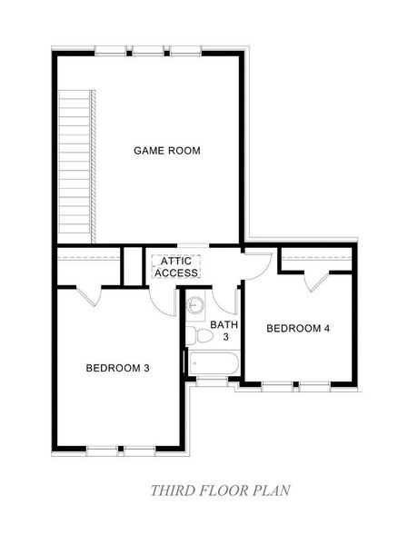 2D floor plan layout for the Bay by D.R. Horton in The Avenue, Allen, TX (Image 5).