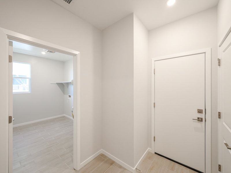 A room with white walls.