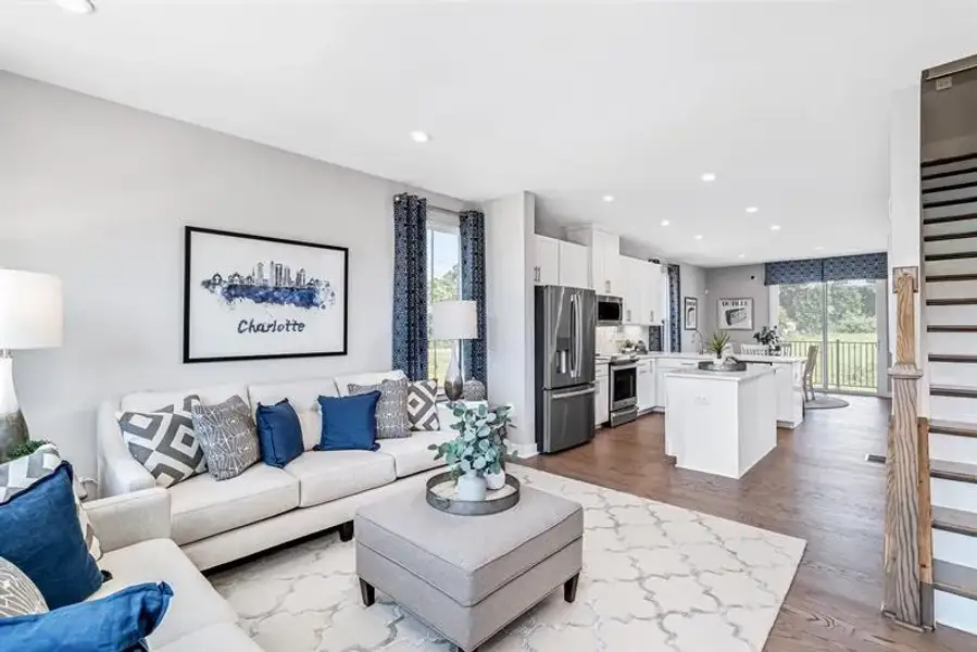 Representative furnished interior of a home built from the Clarendon 4 Story by Ryan Homes in Quinley, Charlotte (Image 8).
