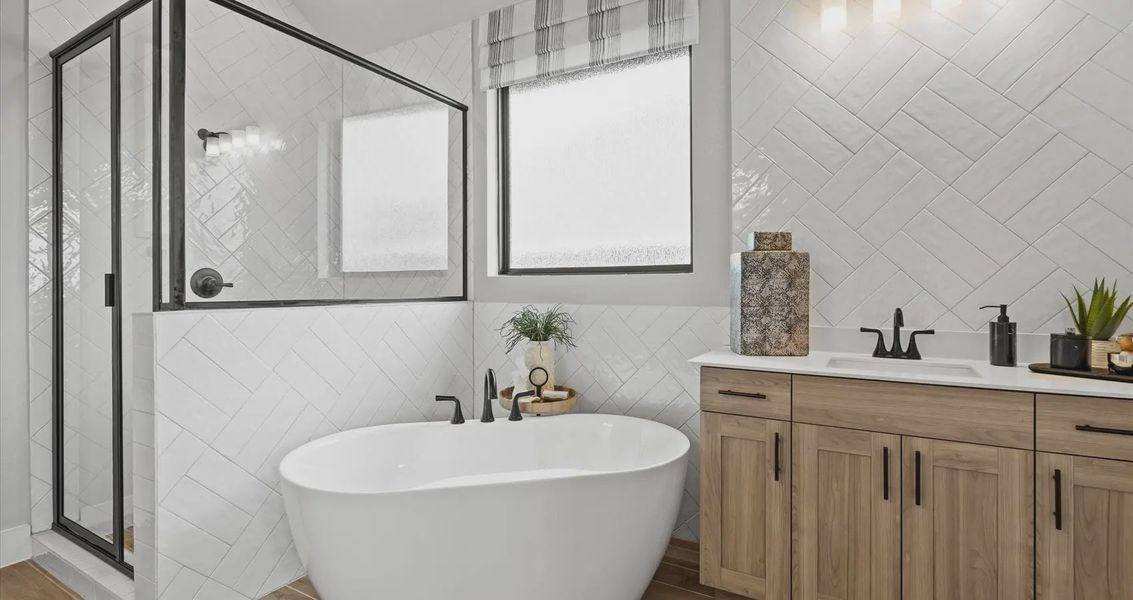 Representative furnished interior of a home built from the Brooke by Chesmar Homes in Meyer Ranch, New Braunfels (Image 13).