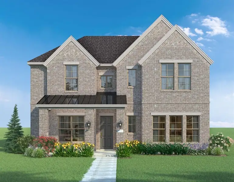 Front exterior of a new home in Villages of Creekwood, Frisco, TX, highlighting curb appeal (Image 2). Front exterior of a new home in Villages of Creekwood, Frisco, TX, highlighting curb appeal (Image 2).