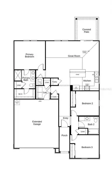 2D floor plan layout of this home in Beach Park Village, Palm Coast, FL (Image 3).