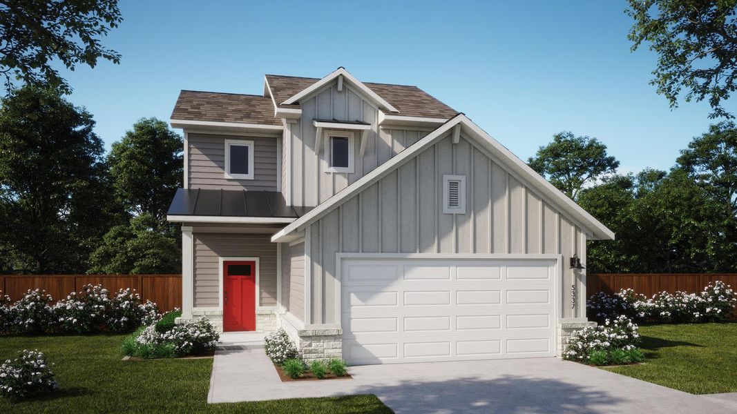 Elevation F | Ella at Village at Manor Commons in Manor, TX by Landsea Homes