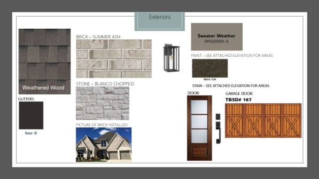Sample of building materials used in homes in Heath Golf and Yacht Club, Rockwall (Image 23).