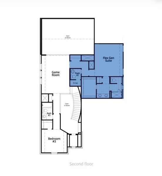 2D floor plan layout of this home in Wildflower Ranch: 50ft. lots, Dish, TX (Image 4). 2D floor plan layout of this home in Wildflower Ranch: 50ft. lots, Dish, TX (Image 4).