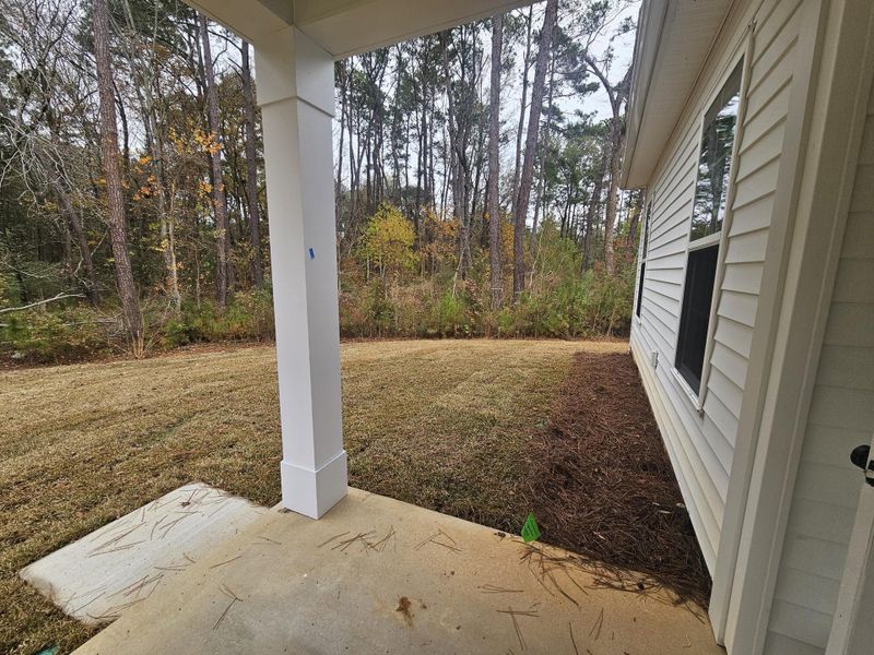 Exterior details and patio area of a home in Creekside at Andrews, Summerville (Image 3).