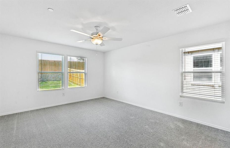 Elegant owner's suite with large windows Elegant owner's suite with large windows