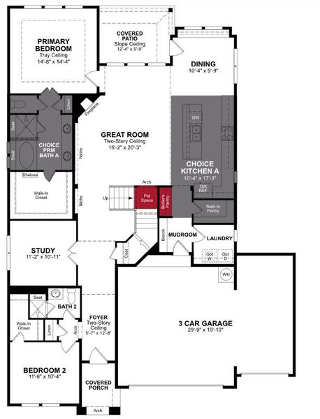 2D floor plan layout of this home in Lovers Landing, Forney, TX (Image 2). 2D floor plan layout of this home in Lovers Landing, Forney, TX (Image 2).