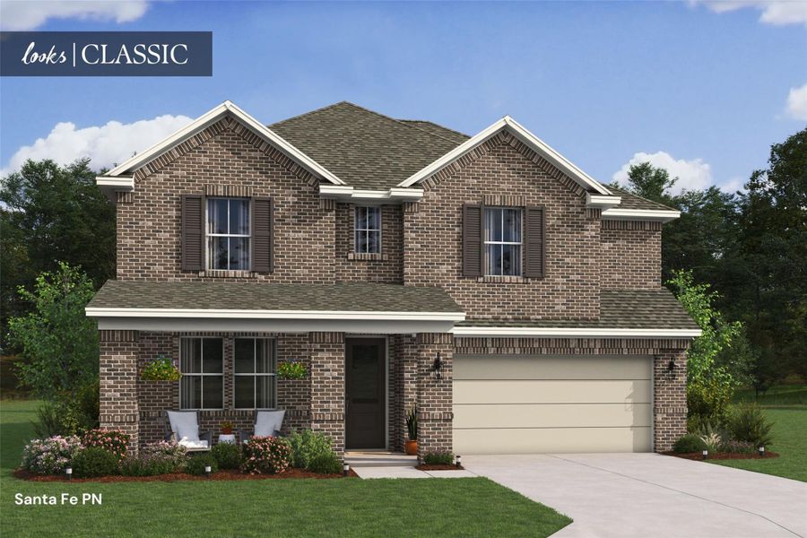 Impressive Santa Fe home design by K. Hovnanian Homes in elevation PN built in St. Augustine Meadows. (*Artist rendering used for illustration purposes only. Actual home will have 3 car garage) Impressive Santa Fe home design by K. Hovnanian Homes in elevation PN built in St. Augustine Meadows. (*Artist rendering used for illustration purposes only. Actual home will have 3 car garage)