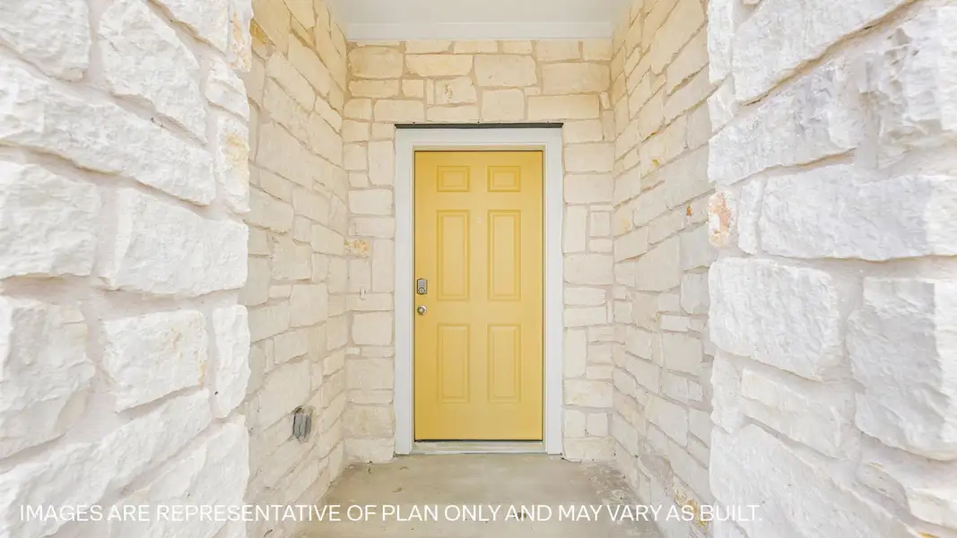 Representative exterior details of a home built from the The Kemah by D.R. Horton in Revelry, Del Valle (Image 3).