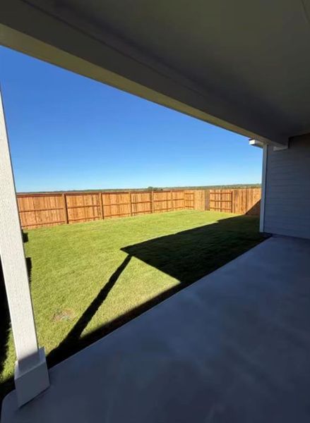 Exterior details and patio area of a home in Sage Collection – Freedom at Anthem, Kyle (Image 2).