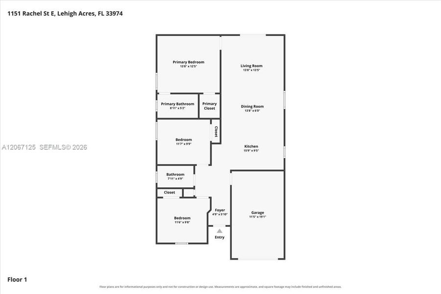 2D floor plan layout of this home in , Lehigh Acres, FL (Image 5).