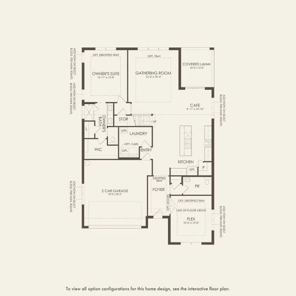 2D floor plan layout for the Ruby by Pulte Homes in Avera, Orlando, FL (Image 3).