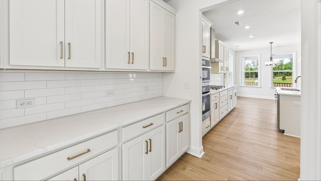 The Stonehaven Plan by DRB Homes in Michaux Gardens- Butler's Pantry
