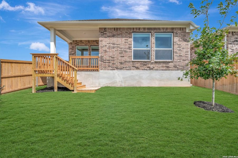 Exterior details and patio area of a home in Mayfair - Select Garden Series, New Braunfels (Image 15).